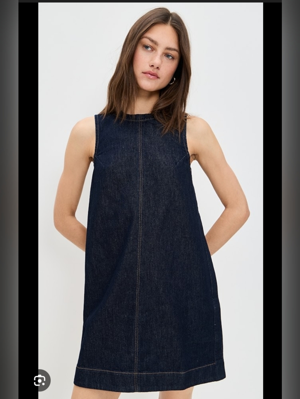 Madewell Sleeveless Dark Indigo Denim Shift Dress 2